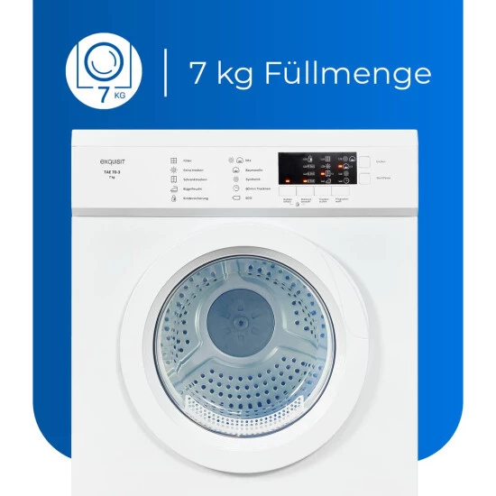 Budget 😉 Exquisit TAE 70-3 Abluftrockner | 7 Kg | Elektronik | Reversierautomatik | Weiß 👏 6 Budget 😉 Exquisit TAE 70-3 Abluftrockner | 7 Kg | Elektronik | Reversierautomatik | Weiß 👏 – Bild 4