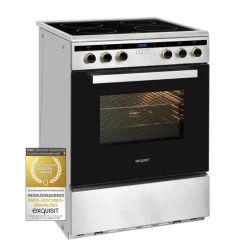 Neu 😀 Exquisit EHI 60-3.1 Inox Elektro-Standherd | Induktions-Kochfeld | Ober- / Unterhitze | Grill | Umluft | Multifunktionsbackofen | Inox ❤️