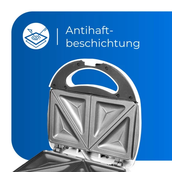 Auslauf 😀 Exquisit ST 3101 We Sandwichmaker | Antihaft Beschichtung | Überhitzungsschutz | Weiß 💯 5 Auslauf 😀 Exquisit ST 3101 We Sandwichmaker | Antihaft Beschichtung | Überhitzungsschutz | Weiß 💯 – Bild 3