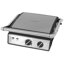 Bester Verkauf 😍 Exquisit Kontaktgrill KG 6102 Isw | Antihaftbeschichtete Grillplatten | Stufenlos Einstellbar | 2000 Watt | Edelstahl ❤️