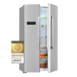 Besorgen 💯 Exquisit Side By Side SBS130-H-040F Inoxlook | 442 L Nutzinhalt | Edelstahloptik ⌛