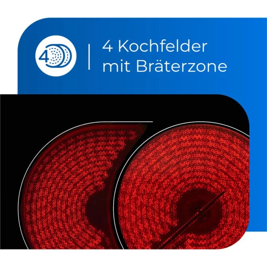 Billig 👏 Exquisit Kochfeld EKC 601-5 BZ | Glaskeramik | Touch Control | 4 Kochstellen | Bräter- Und Zweikreiszone | 7000 W 🎁 6 Billig 👏 Exquisit Kochfeld EKC 601-5 BZ | Glaskeramik | Touch Control | 4 Kochstellen | Bräter- Und Zweikreiszone | 7000 W 🎁 – Bild 4