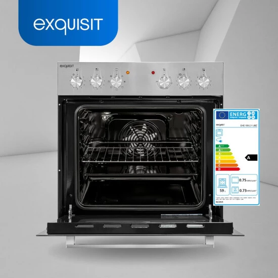 Budget 😀 Exquisit EHE 156-2.1 UBZ-Set Einbauherd | 59 L Volumen | Glaskeramikkochfeld | Edelstahl 🌟 4 Budget 😀 Exquisit EHE 156-2.1 UBZ-Set Einbauherd | 59 L Volumen | Glaskeramikkochfeld | Edelstahl 🌟 – Bild 2