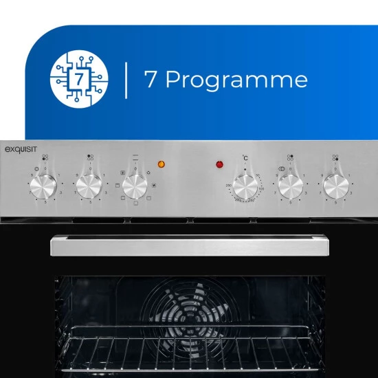 Budget 😀 Exquisit EHE 156-2.1 UBZ-Set Einbauherd | 59 L Volumen | Glaskeramikkochfeld | Edelstahl 🌟 7 Budget 😀 Exquisit EHE 156-2.1 UBZ-Set Einbauherd | 59 L Volumen | Glaskeramikkochfeld | Edelstahl 🌟 – Bild 5