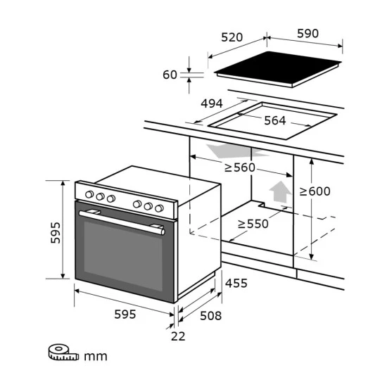 Budget 😀 Exquisit EHE 156-2.1 UBZ-Set Einbauherd | 59 L Volumen | Glaskeramikkochfeld | Edelstahl 🌟 8 Budget 😀 Exquisit EHE 156-2.1 UBZ-Set Einbauherd | 59 L Volumen | Glaskeramikkochfeld | Edelstahl 🌟 – Bild 6