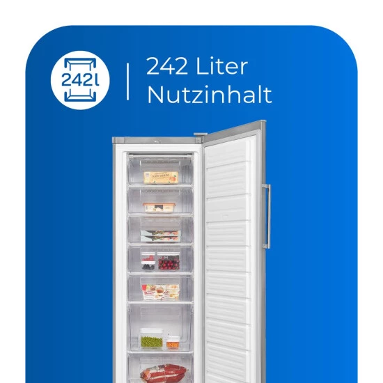 Budget ✔️ Exquisit Gefrierschrank GS280-H-040E Inoxlook | Standgerät | 242 L Volumen | Inoxlook 🥰 6 Budget ✔️ Exquisit Gefrierschrank GS280-H-040E Inoxlook | Standgerät | 242 L Volumen | Inoxlook 🥰 – Bild 4