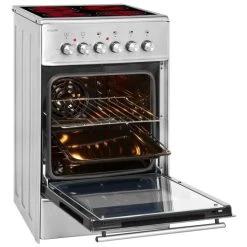 Am billigsten ⌛ Exquisit ECM 5-4 Inox Elektro-Standherd | Glaskeramik | Ober- / Unterhitze | Grill | Umluft | Inox 😉