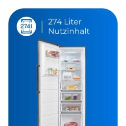Budget 🧨 Exquisit Gefrierschrank GS295-NF-H-040E Inoxlook-az | Standgerät | 274 L Volumen | Inoxlook-Dunkel ⌛ -Exquisit Verkaufsladen unnamed file 1448
