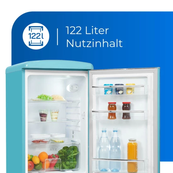 Schlussverkauf 🌟 Exquisit Retrokühlschrank RKS120-V-H-160F Taubenblau | Standgerät | 122 L Volumen | Taubenblau 😉 5 Schlussverkauf 🌟 Exquisit Retrokühlschrank RKS120-V-H-160F Taubenblau | Standgerät | 122 L Volumen | Taubenblau 😉 – Bild 3