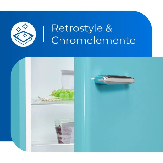 Schlussverkauf 🌟 Exquisit Retrokühlschrank RKS120-V-H-160F Taubenblau | Standgerät | 122 L Volumen | Taubenblau 😉 7 Schlussverkauf 🌟 Exquisit Retrokühlschrank RKS120-V-H-160F Taubenblau | Standgerät | 122 L Volumen | Taubenblau 😉 – Bild 5