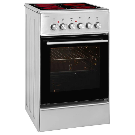 Am billigsten ⌛ Exquisit ECM 5-4 Inox Elektro-Standherd | Glaskeramik | Ober- / Unterhitze | Grill | Umluft | Inox 😉 4 Am billigsten ⌛ Exquisit ECM 5-4 Inox Elektro-Standherd | Glaskeramik | Ober- / Unterhitze | Grill | Umluft | Inox 😉 – Bild 2