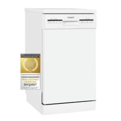Am billigsten 🔥 Exquisit Geschirrspüler GSP9109-030E Weiss | Standgerät | 9 Gedecke | Weiß ✔️