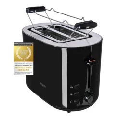 Top 10 🎁 Exquisit Toaster TA 6103 SWI | 7 Leistungsstufen | 850 Watt | Abnehmbarer Brötchenaufsatz | Toastzentrierung | Auftau- & Aufwärmfunktion | Stopptaste | Ausziehbare Krümelschublade | Elektronische Bräunungskontrolle 😉