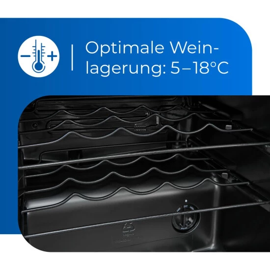 Aktion 👍 Exquisit Weinkühler WS1-12-GT-030G Schwarz | 43 L Nutzinhalt | 12 Flaschen | Weinkühler | Flaschengitter 🔥 7 Aktion 👍 Exquisit Weinkühler WS1-12-GT-030G Schwarz | 43 L Nutzinhalt | 12 Flaschen | Weinkühler | Flaschengitter 🔥 – Bild 5