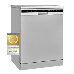 Auslauf ⭐ Exquisit Geschirrspüler GSP6312-030D Silber | Auto-Door-Open | 12 Maßgedecke | 6 Programme | LED-Anzeige | Startzeitvorwahl | Tassenablage | Höhenverstellbarer Oberkorb | Wasserenthärter 😉