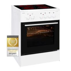 Rabatt ⌛ Exquisit ECM 6-4 BZ Elektro-Standherd | Glaskeramik | 4 Kochstellen | Bräter-u. Zweikreiszone | Grill | Umluft | Inox 🎉
