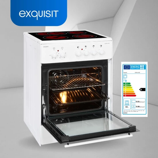 Rabatt ⌛ Exquisit ECM 6-4 BZ Elektro-Standherd | Glaskeramik | 4 Kochstellen | Bräter-u. Zweikreiszone | Grill | Umluft | Inox 🎉 4 Rabatt ⌛ Exquisit ECM 6-4 BZ Elektro-Standherd | Glaskeramik | 4 Kochstellen | Bräter-u. Zweikreiszone | Grill | Umluft | Inox 🎉 – Bild 2