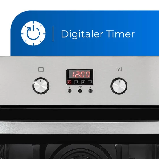 Brandneu ✔️ Exquisit EBE 65-1H Elektro-Einbaubackofen | Ober- / Unterhitze | Grill | Heißluft | Timer 🔔 6 Brandneu ✔️ Exquisit EBE 65-1H Elektro-Einbaubackofen | Ober- / Unterhitze | Grill | Heißluft | Timer 🔔 – Bild 4