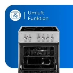 Auslauf 💯 Exquisit ECM 6-4 Inox Elektro-Standherd | Glaskeramik | Ober- / Unterhitze | Grill | Umluft | Inox ✔️ -Exquisit Verkaufsladen unnamed file 305