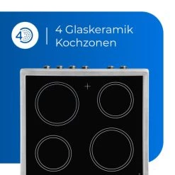 Auslauf 💯 Exquisit ECM 6-4 Inox Elektro-Standherd | Glaskeramik | Ober- / Unterhitze | Grill | Umluft | Inox ✔️ -Exquisit Verkaufsladen unnamed file 306