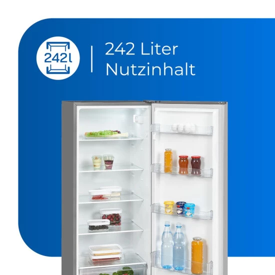 Bester Verkauf 🎁 Exquisit Vollraumkühlschrank KS5320-V-010E Inoxlook | 242 L Nutzinhalt | Edelstahloptik 😉 5 Bester Verkauf 🎁 Exquisit Vollraumkühlschrank KS5320-V-010E Inoxlook | 242 L Nutzinhalt | Edelstahloptik 😉 – Bild 3