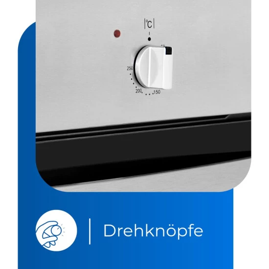 Neu 🤩 Exquisit EBE 555-1.1U Elektro-Einbaubackofen | Grill | Umluft | Ober- / Unterhitze | Inox 🎁 7 Neu 🤩 Exquisit EBE 555-1.1U Elektro-Einbaubackofen | Grill | Umluft | Ober- / Unterhitze | Inox 🎁 – Bild 5