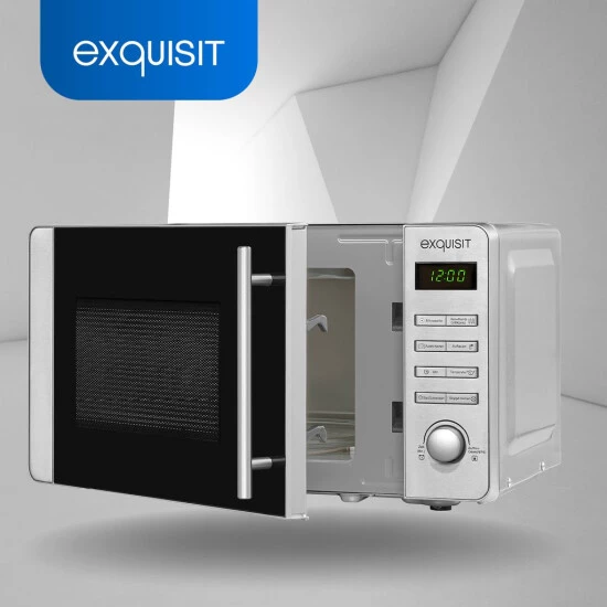 Großhandel 🔔 Exquisit Mikrowelle MW 8020 H | 800 Watt | Grill | Inox ⌛ 4 Großhandel 🔔 Exquisit Mikrowelle MW 8020 H | 800 Watt | Grill | Inox ⌛ – Bild 2