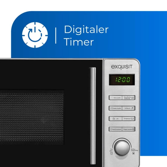 Großhandel 🔔 Exquisit Mikrowelle MW 8020 H | 800 Watt | Grill | Inox ⌛ 5 Großhandel 🔔 Exquisit Mikrowelle MW 8020 H | 800 Watt | Grill | Inox ⌛ – Bild 3