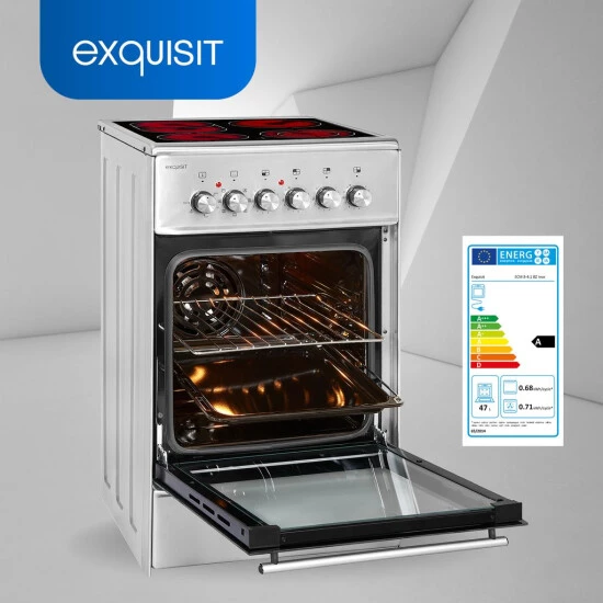 Coupon 😉 Exquisit ECM 8-4 BZ Inox Elektro-Standherd | Glaskeramik | Bräter-/ Zweikreiszone | Ober-/ Unterhitze, Grill | Umluft | Inox 🥰 4 Coupon 😉 Exquisit ECM 8-4 BZ Inox Elektro-Standherd | Glaskeramik | Bräter-/ Zweikreiszone | Ober-/ Unterhitze, Grill | Umluft | Inox 🥰 – Bild 2