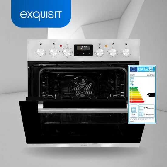 Neu 😍 Exquisit EHE 157-2 UR-Set Einbau-Herd Glaskeramikkochfeld | Ober-/Unterhitze | Umluft & Grill| Inox 🎉 4 Neu 😍 Exquisit EHE 157-2 UR-Set Einbau-Herd Glaskeramikkochfeld | Ober-/Unterhitze | Umluft & Grill| Inox 🎉 – Bild 2