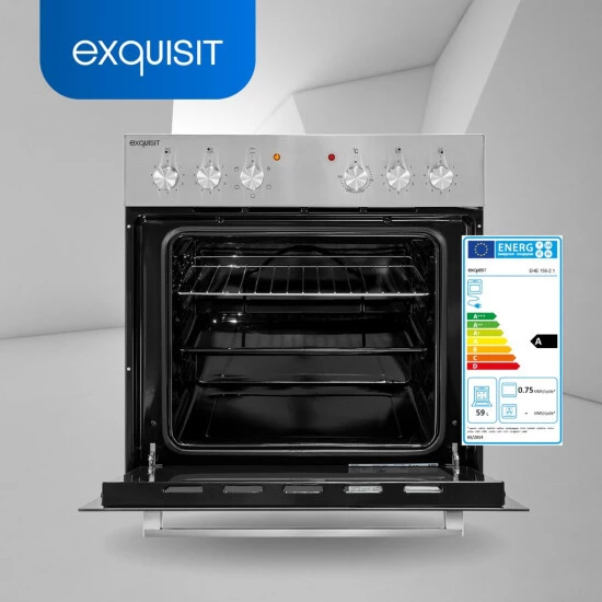 Coupon ⭐ Exquisit EHE 156-2.1-Set Einbau-Herd Glaskeramikkochfeld | Ober-/Unterhitze | Grill | Inox 🎉 4 Coupon ⭐ Exquisit EHE 156-2.1-Set Einbau-Herd Glaskeramikkochfeld | Ober-/Unterhitze | Grill | Inox 🎉 – Bild 2