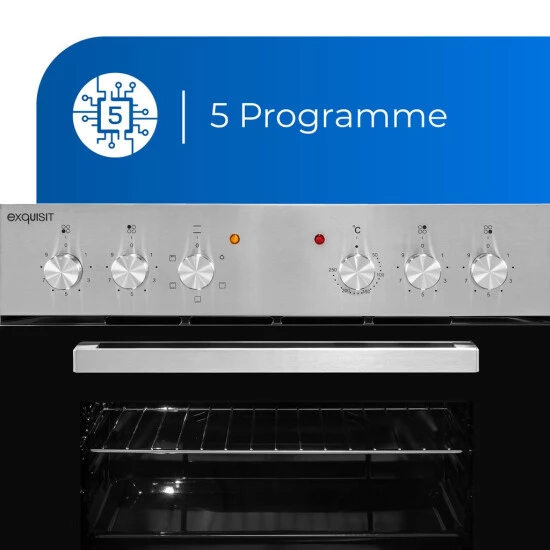 Coupon ⭐ Exquisit EHE 156-2.1-Set Einbau-Herd Glaskeramikkochfeld | Ober-/Unterhitze | Grill | Inox 🎉 7 Coupon ⭐ Exquisit EHE 156-2.1-Set Einbau-Herd Glaskeramikkochfeld | Ober-/Unterhitze | Grill | Inox 🎉 – Bild 5