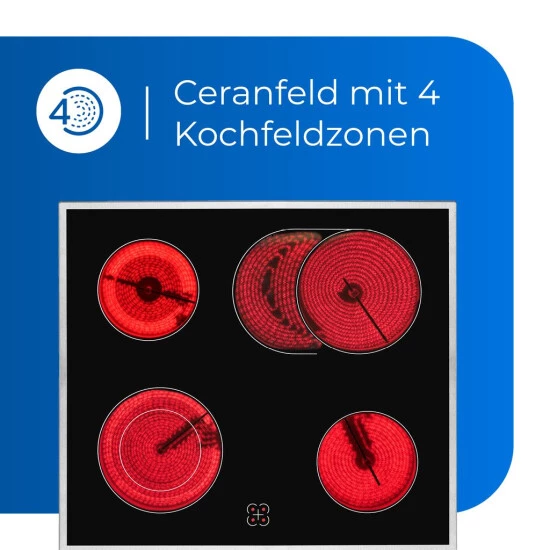 Schlussverkauf ✔️ Exquisit EHE 157-2 URBZ-Set Einbau-Herd Glaskeramikkochfeld | Ober-/Unterhitze | Inox 😀 5 Schlussverkauf ✔️ Exquisit EHE 157-2 URBZ-Set Einbau-Herd Glaskeramikkochfeld | Ober-/Unterhitze | Inox 😀 – Bild 3