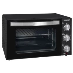Angebote 🛒 Exquisit Mini-Backofen MO 3302 Sw | Tisch-Backofen | Stufenlose Temperaturregelung | Inkl. Drehspieß | 1500 Watt | Schwarz 🌟