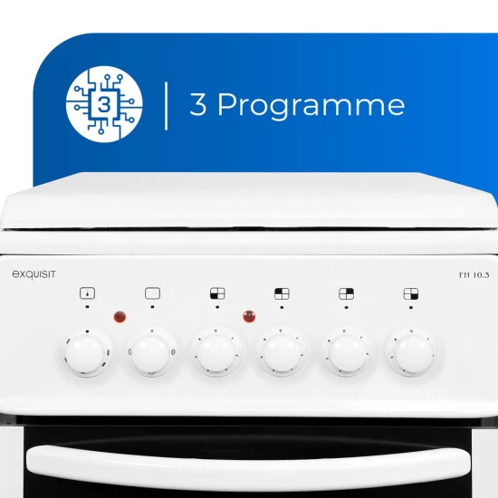Bestpreis 🤩 Exquisit EH 10.3 F2 Standherd | Ober-/Unterhitze | Blitzkochplatte | 4 Kochplatten | Weiß ✨ 7 Bestpreis 🤩 Exquisit EH 10.3 F2 Standherd | Ober-/Unterhitze | Blitzkochplatte | 4 Kochplatten | Weiß ✨ – Bild 5