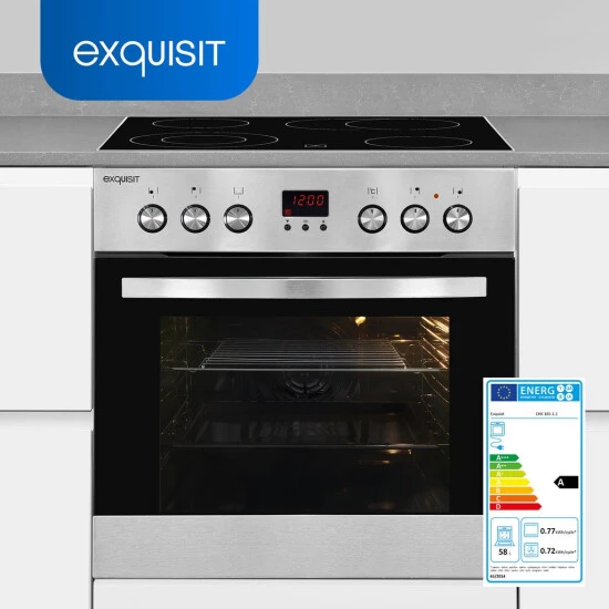 Am billigsten 💯 Exquisit EHE 185-1.2-Set Einbau-Herd Glaskeramikkochfeld | Ober-/Unterhitze | Inox ✨ 4 Am billigsten 💯 Exquisit EHE 185-1.2-Set Einbau-Herd Glaskeramikkochfeld | Ober-/Unterhitze | Inox ✨ – Bild 2