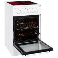 Bestes Angebot ⌛ Exquisit ECM 8-4 BZ Elektro-Standherd | Glaskeramik | Bräter-/ Zweikreiszone | Ober-/ Unterhitze, Grill | Umluft | Weiß 🧨